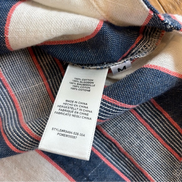 CLOTH & STONE Woven Striped Cotton Top with Buttons - Picture 6 of 6